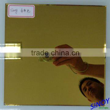 Moisture proof luxury 2mm to 8mm golden mirror panel for Wall decoration