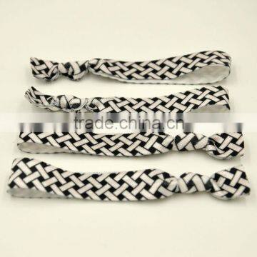 Sublimation Printing White/Black Plaid Print Hair Tie Hairband