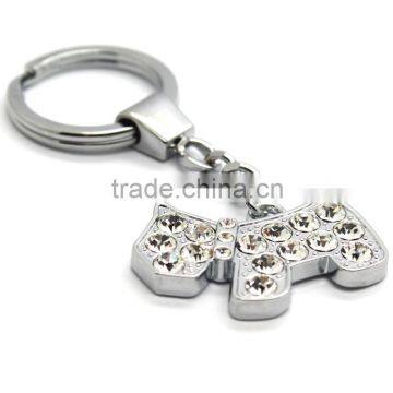 Metal Crystal Dog Shaped Keychain photo-3