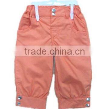 summer trousers purplish red plain capri pants children's pants and trousers