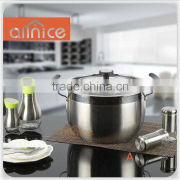 Stainless steel kitchen steamer and soup pot with The character designs Handle easily picked up