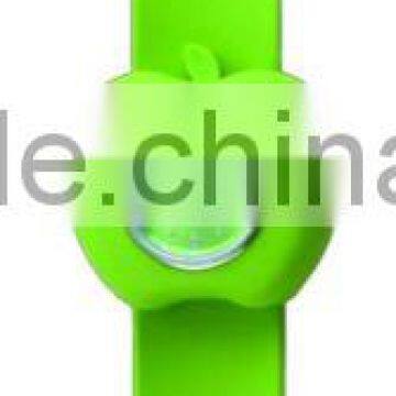 Plastic Slap Watch with Quartz Movement, Alloy Case and Silicone Strap Band Material