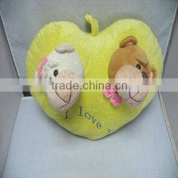 Big Size Plush Heart Pendant With Animal Heads