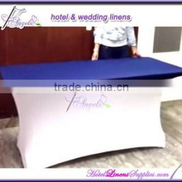 royal blue lycra table toppers, spandex table toppers for 6' rectangle table in wedding and party decorations