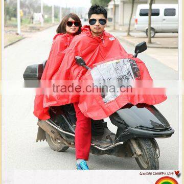 dual two heads motorcycle rain poncho