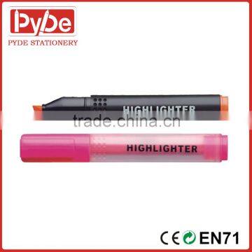 Hot plastic custom colorful promotional flat shape highlighter marker pen non-toxic