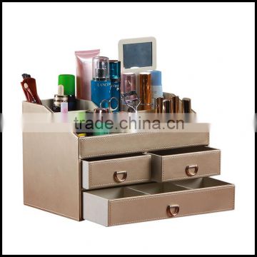 Cosmetic storage bo with mirror corte cosmetics bo for ladies special leather cosmetics bo manufacturers