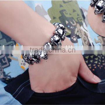 Factory Price Punk Bracelets Stainless steel Hand Chain skull bracelet