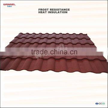 Wanael Milan 1340x420mm anti-uv stone chips coated steel cement roof tile making machine