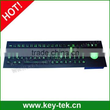 Black Titanium metal green backlight keyboard with backlight trackball