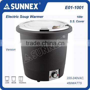 Sunnex Economical Black Electric Soup Warmer, 10 ltr., S.S. Cover