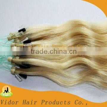 20 inch Straight Micro Ling Loop Human Hair Extension, Yaki Micro Loop Rings Hair Extensions