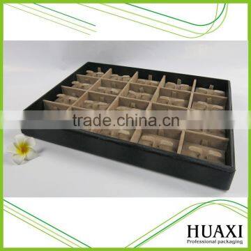 Luxury Wooden Brown Velvet Earrings Display Tray Wholesale