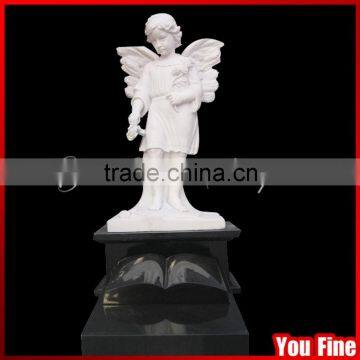 Natural Angel Granite White Marble Tombstone