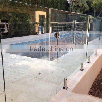 Glass railing with tempered clear glass for outdoor