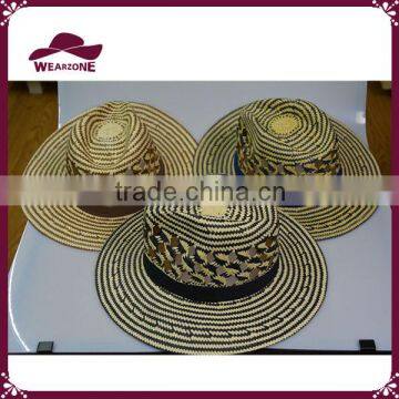 Straw panama hat with GG band