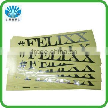 Best price best selling transparent plastic sticker sheet with silver stamping