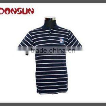 Men's yarn dyed strip polo shirt