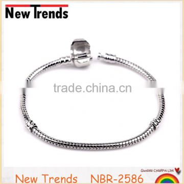 Wholesale simple silver plated copper snake chain bracelet DIY chain bracelet