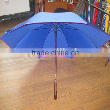 strong steel ribs and wooden shaft automatic straight UV golf sun umbrella