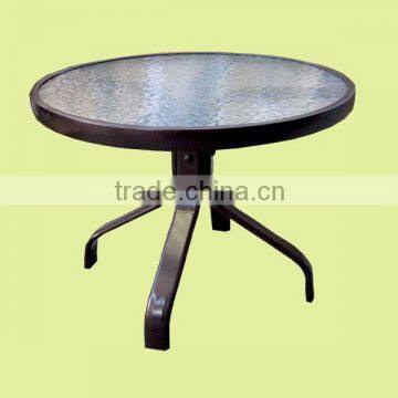 Outdoor furniture aluminum table, small round glass tables