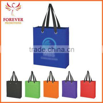 Cheap Custom Limegreen Non-woven Grommet Tote With Carrying Bag