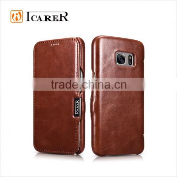 ICARER Vintage Genuine leather case for Samsung Galaxy S7 Flip Cover