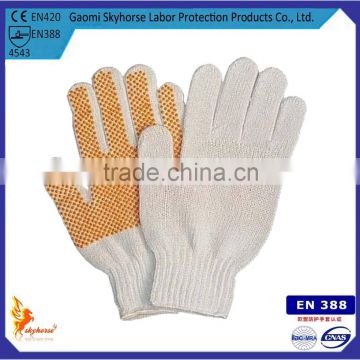 70% Cotton 30% Polyester PVC Dotted Safety Gloves