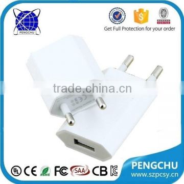 3v 250ma single EU usb wall charger CE FCC ROHS approved