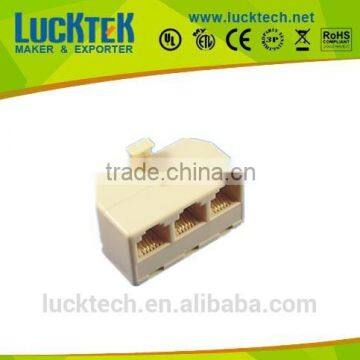 SINGLE MALE PLUG TO THREE FEMALE JACK TELEPHONE ADAPTER