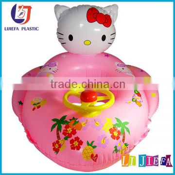 Cat-Shape Inflatable Kid Swim Ring,Baby Inflatable Cat Seat Ring,Water And Beach Items