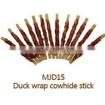 duck wrap cowhide stick wholesale private label dry Pets and dogs dental chew Food and Treats snacks manufacturer