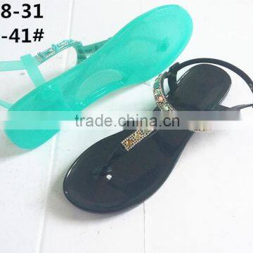 2015 customize jelly shoes ladies shoes crystal sandals shoes for women in China shoe city