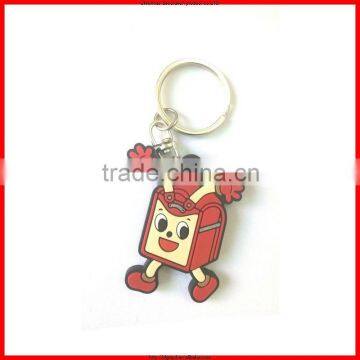 Promotional plastic and creative key tag keychain with pendant