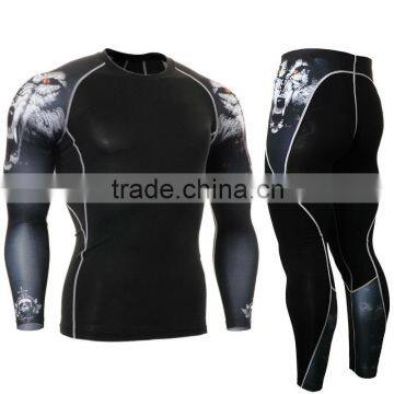 2014 high quality sports fitness compression base layer with new sublimation style