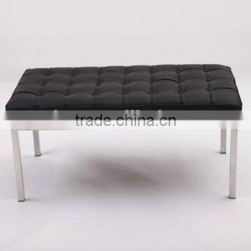 Small living room bench, easy design indoor bench black leather for sale