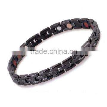 woman all black titanium magent bracelet