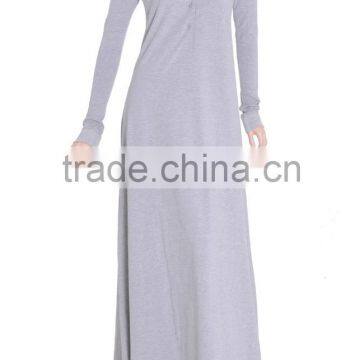Grey shirt collar Abaya