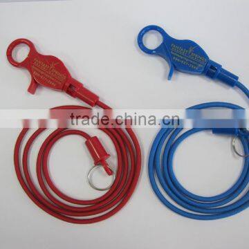 promotional spiral ropes palstic Casino lobster claw bungee cord lanyard