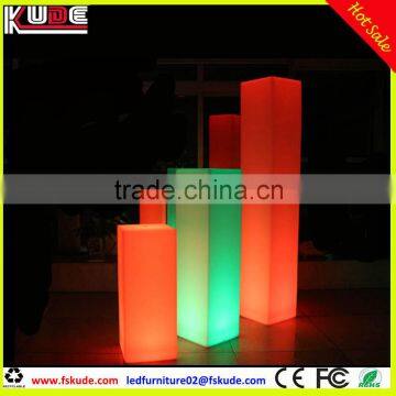 Popular Colorful Advertising LED Lighted square Column/ lighting column for advertising /wedding