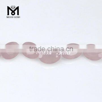 Good Polished Factory Price Oval 5x7 Milky Pink Glass Cut Stones