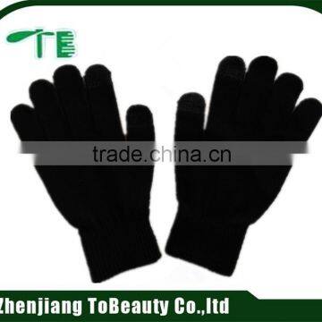 black 2 finger touch screen gloves