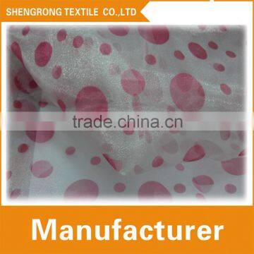 Free sample Girl Dress Transfering printed crystal organza fabric