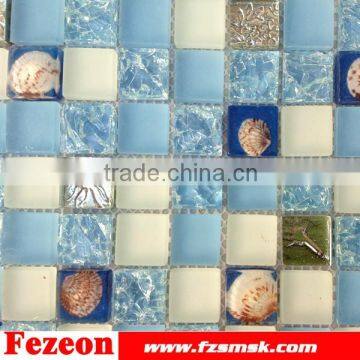 1X1 resin shell glass mosaic