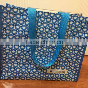 Cute little blue pattern pp woven bag