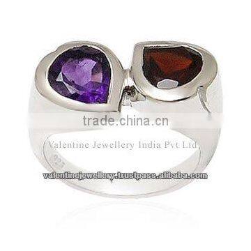 amethys garnet ring, amethyst ring, garnet ring,