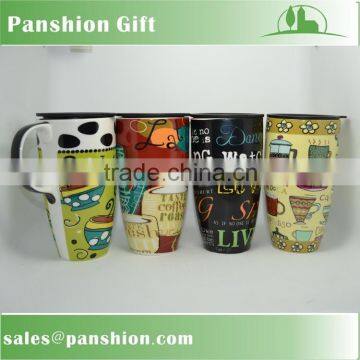 Wholesale ceramic travel mug with lid