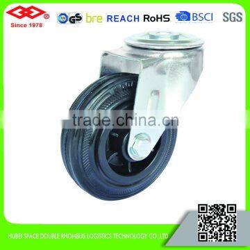 80mm Black Rubber Plastic Center Caster Wheel for Industry