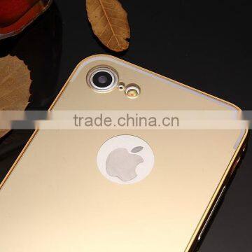 Deluxe Electroplating Mirror TPU Cover for IPhone 7 7 Plus Plating Bumper+Hard Plastic Cover Case photo-5