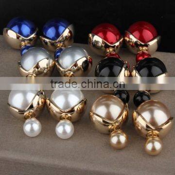 Fashion Body Jewelry Stainless Steel Gold Pearl Earring